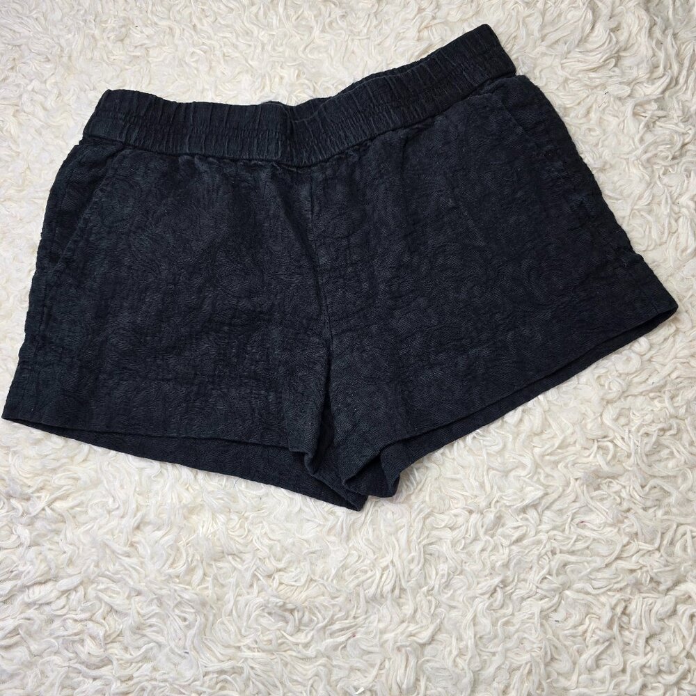 J. Crew  Black Slip On Textured Shorts, Size 4